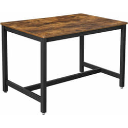 Songmics - vasagle Table de Salle à Manger pour 4 Personnes, Table à Dîner, Table de Cuisine, 120 x 75 x 75 cm, Cadre Métallique Robuste, Style