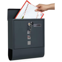 Songmics - Boîte aux Lettres Murale, avec Serrure avec Cache, Fenêtres de Visualisation, Emplacement pour Nom, Rouleau pour Journaux, Facile à