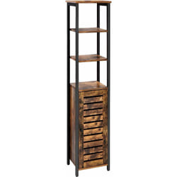 Vasagle - Meuble Colonne, Meuble de Rangement, Armoire de Rangement, Style Industriel, Armoire de Salle de Bain, Haut, pour Salon, 37 x 30 x 167 cm,
