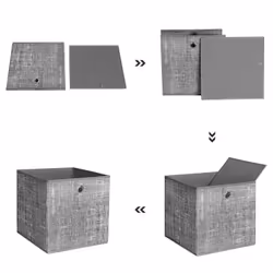 Songmics RFB02LG-3 Boîte de rangement Carré Gris - Vue supplémentaire 5