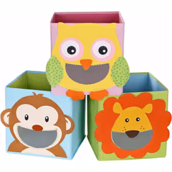 PARADE ANIMALE: Lion, chouette et singe apportent par le biais de ces 3 boîtes une ambiance zoo dans la chambre de votre enfa ...