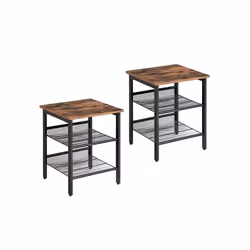Vasagle LET24X, Forme carrée, Table fixe, Marron, Panneau d'aggloméré mélaminé (MFC), Maison, 4 pieds