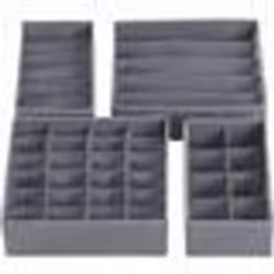 Boîtes de Rangement en Tissu - SONGMICS - Organiseur de Sous-vêtements Pliables - Gris