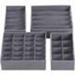 Boîtes de Rangement en Tissu - SONGMICS - Organiseur de Sous-vêtements Pliables - Gris
