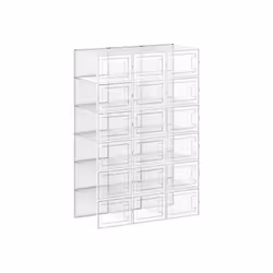 Songmics LSP18MWT, Fermé, Transparent, Blanc, Polypropylène, Polystyrène, 1 étagères, 250 mm, 185 mm