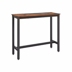 Vasagle LBT12X, Forme rectangulaire, Table fixe, Bois naturel, Maison, 4 pieds, Noir