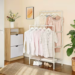 Songmics Portant à vêtements blanc