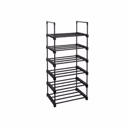 Songmics Étagère modulable noir, Ouvert, Noir, Fer, Plastique, 6 étagères, 300 mm, 1060 mm