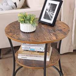 Vasagle LET56BX Table à café, latérale et de salon Table basse Forme arrondie 4 pieds