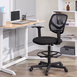 Songmics OBN25BK chaise et fauteuil de bureau Siège rembourré Dossier grillagé