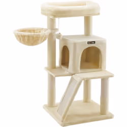 Description générale Arbre à chat FEANDREA avec griffoir, idéal pour les petits chats et parfaitement adapté aux petits espac ...