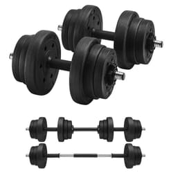 Songmics - Kit Haltères Musculation, 20 kg Poids Ajustable, avec Barre d'Extension supplémentaire, pour Hommes et Femmes, Musculation, Prise de Masse