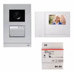Kit Visiophone Unifamiliale Abb M20311-02 couleur système à 2 fils composé de : 1 Moniteur WLI201B 4.3" avec combiné couleur  ...