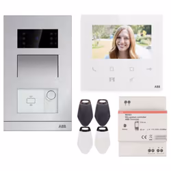 Kit Visiophone ABB Unifamiliale connecté par encastrement, système 2 fils composé de : 1 Moniteur modèle M22401-W Wifi écran  ...