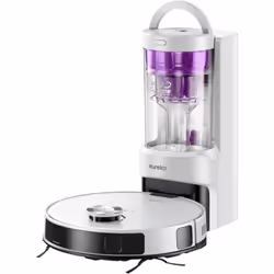 Eureka - E20 Plus Aspirateur Robot de 8000 Pa, couleur blanche, avec Station de Vidange Automatique sans Sac, Robot Aspirateur Laveur Anti