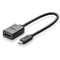 Câble adaptateur hdmi vers micro hdmi, 20 cm, noir