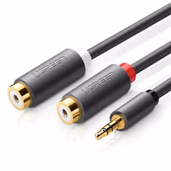 Ugreen 10547, 3,5mm, Mâle, 2 x RCA, Femelle, Noir