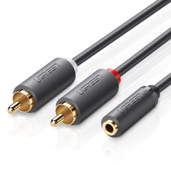 Ugreen 10588 câble audio 1 m 2 x RCA 3,5mm Noir