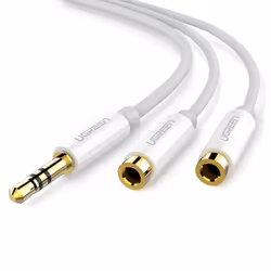 Ugreen 10739, 3,5mm, Mâle, 2 x 3.5mm, Femelle, 0,25 m, Blanc
