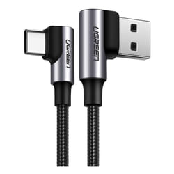 Câble USB coudé - USB-C QC 3.0 3A 1m gris