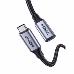 Ugreen USB-C 3.1 Extension Cable, 1 m, USB C, USB C, USB 3.2 Gen 2 (3.1 Gen 2), 10000 Mbit/s, Noir, Gris