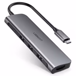 Ugreen 50209, USB 3.2 Gen 1 (3.1 Gen 1) Type-C, 60 W, Noir, Gris, 1 pièce(s)