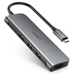 Ugreen 50209 station d'accueil USB 3.2 Gen 1 (3.1 Gen 1) Type-C Noir, Gris