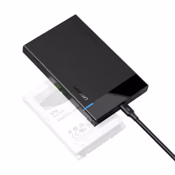 Ugreen 50743, Boîtier HDD, 2.5", SATA, Série ATA II, Série ATA III, Connectivité USB, Noir