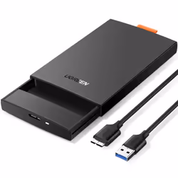 Ugreen 60353, Boîtier disque dur/SSD, 2.5", Série ATA III, 5 Gbit/s, Connectivité USB, Noir