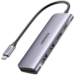 Ugreen 6-in-1 USB C PD USB 3.2 Gen 1 (3.1 Gen 1) Type-C Argent