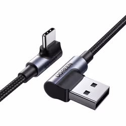 Code produit : 1023080 Un câble USB C - USB avec fiches coudées à 90° assurera un confort d'utilisation et prolongera la duré ...