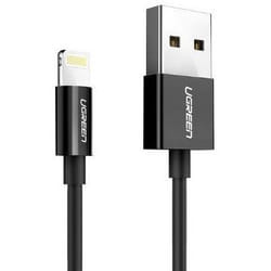 Ugreen 80822 US155 câble de téléphone portable Noir 1 m USB A Lightning