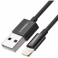 Ugreen 80822 US155 câble de téléphone portable Noir 1 m USB A Lightning