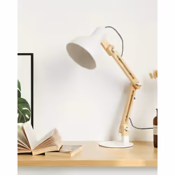 TOMONS DL1001EU lampe de table E27 4 W Laiton, Blanc, Bois