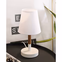 TOMONS LP04001EU lampe de table E14 4 W LED Blanc, Bois
