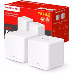 WiFi Mesh WiFi 6 Bi-Bande AX1500Mbps - MERCUSYS Halo H60X(2-pack) - Couverture Jusquà 350 m² - 3 Ports Gigabit - Contrôle Parental