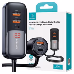 Chargeur De Voiture Usams C40 3Xusb 2Xusb-C Pour Téléphones Pd 165W Qc Fast