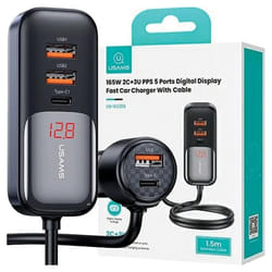 Chargeur De Voiture Usams C40 3Xusb 2Xusb-C Pour Téléphones Pd 165W Qc Fast