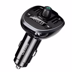 Modulateur FM et chargeur de voiture - Usams - C21 - Double USB - 34A - Noir