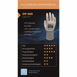 Wonder Grip OP-650 Gants d'atelier Blanc Mousse de nitrile, Polyester 1 pièce(s)