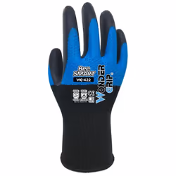 Wonder Grip WG-422, Gants d'atelier, Noir, Bleu, XL, SML, Adulte, Adulte