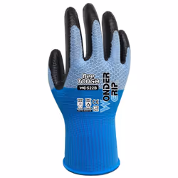 Wonder Grip WG-522B, Gants d'atelier, Noir, Bleu, L, SML, Adulte, Adulte