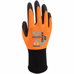 Le Wonder Grip® WG-1855HOS U-Feel Spe est un gant unique enduit de nitrile construit sur une doublure en polyester et élastha ...