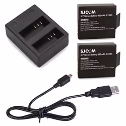 Chargeur Double - SJCAM - SJ4000/SJ5000/M10 - Blanc - Compatible avec SJ4000/SJ5000/M10 - CA 100-240V