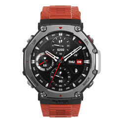 Amazfit T-Rex 3 Lava 3,81 cm (1.5") AMOLED Numérique 480 x 480 pixels Écran tactile Noir, Acier inoxydable GPS (satellite)