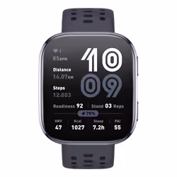 Amazfit Bip 6 Black, 5 cm (1.97"), AMOLED, Écran tactile, 512 Go, GPS (satellite), 42,9 g