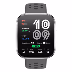 Amazfit Bip 6 Charcoal, 5 cm (1.97"), AMOLED, Écran tactile, 512 Go, GPS (satellite), 27,9 g