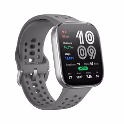 Amazfit Bip 6 Charcoal 5 cm (1.97") AMOLED Numérique 390 x 450 pixels Écran tactile Argent GPS (satellite)