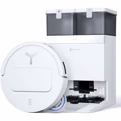 ECOVACS T50 PRO OMNI Aspirateur Robot avec Station 15000Pa Brosse latrale et serpillire extensibles Ultra-mince 81 mm Blanc