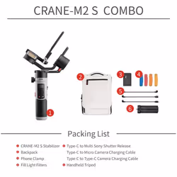 Zhiyun Tech Crane M2S Combo Stabilisateur de caméra portative Noir, Blanc - Vue supplémentaire 26